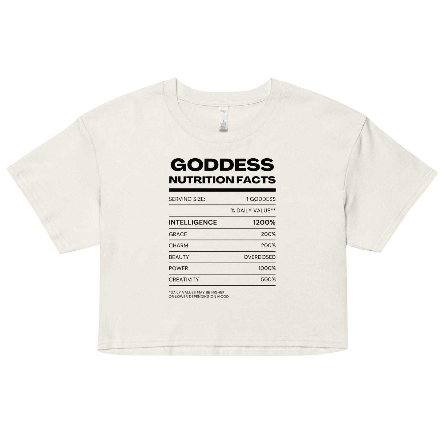 Goddess Nutrition Facts Crop x Black