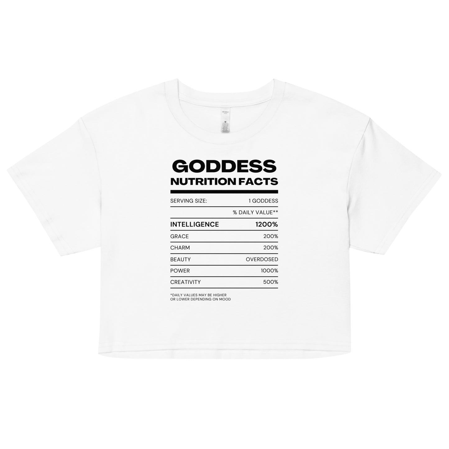 Goddess Nutrition Facts Crop x Black