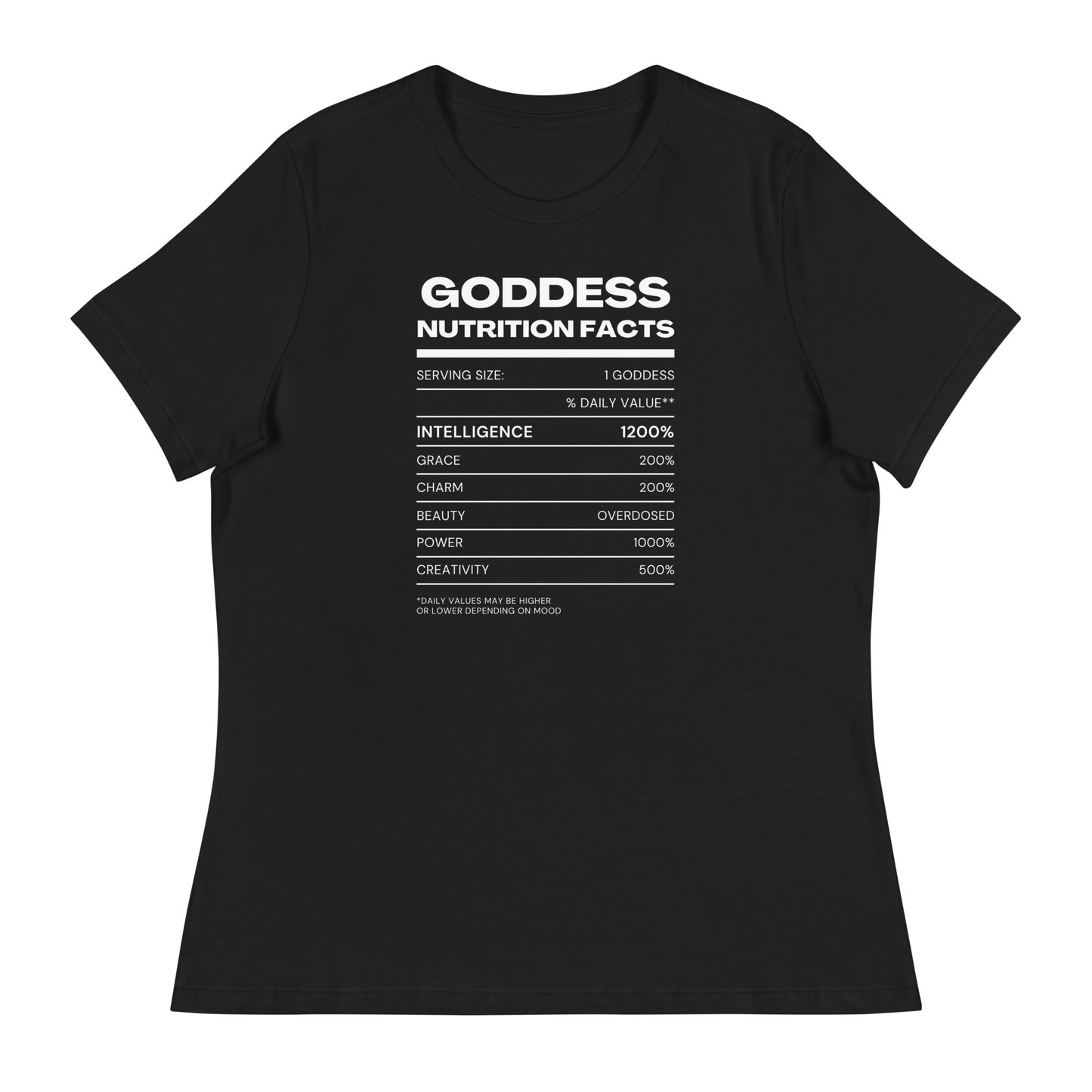 Goddess Nutrition Facts Tee x Weiß